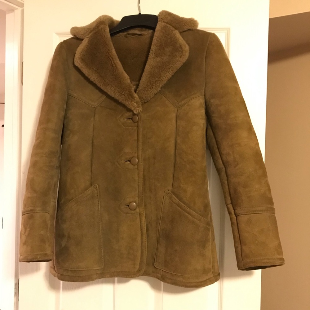 $100 VINTAGE Suede & Wool Shearling Jacket